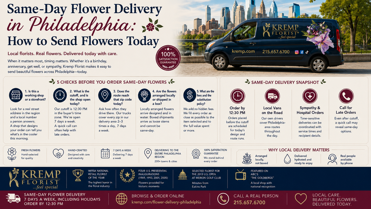 Same-Day Flower Delivery in Philadelphia: How to Send Flowers Today