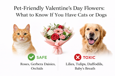 Pet-Friendly Valentine's Day Flowers: What to Know If You Have Cats or Dogs