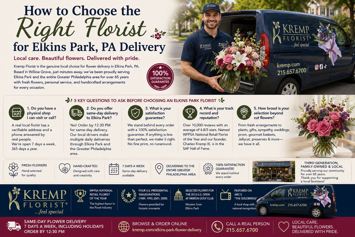 How to Choose the Right Florist for Elkins Park, PA Delivery