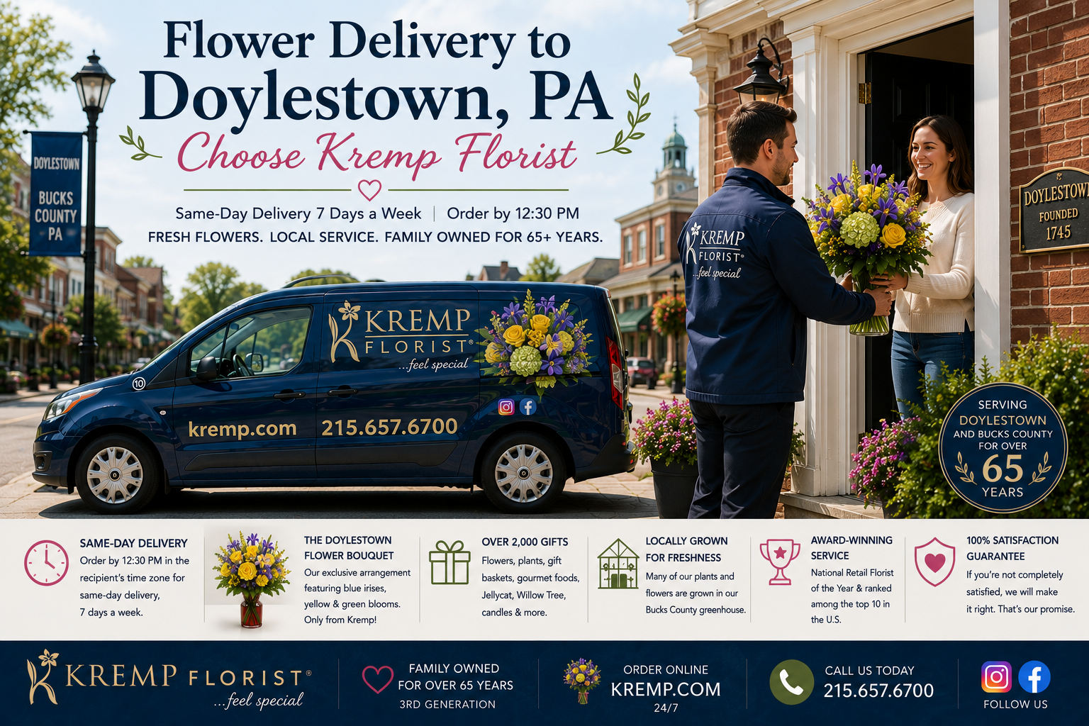 Flower Delivery to Doylestown, PA – Choose Kremp Florist