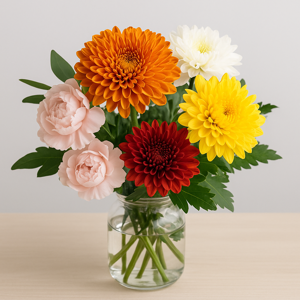 November birth flowers in a vase