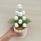 Handmade crochet lily of the valley plant