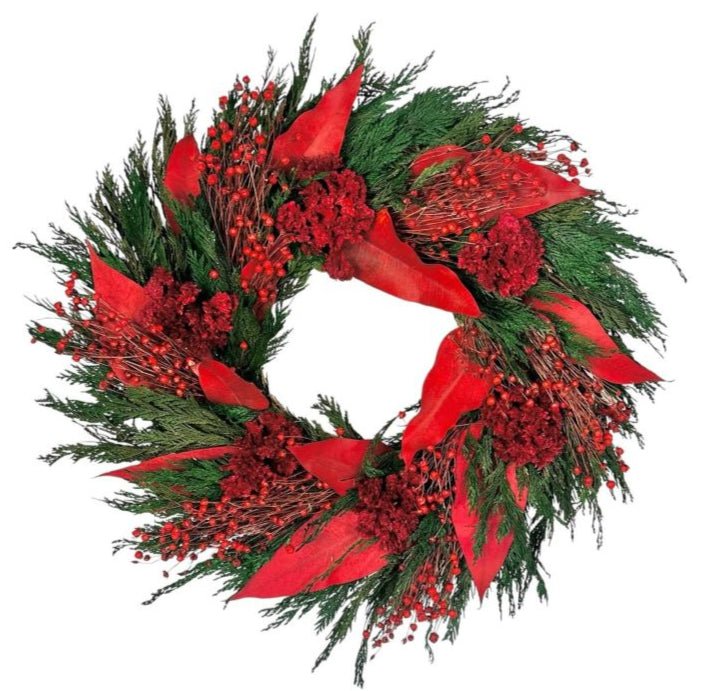 Christmas Red and Green Dried Wreath