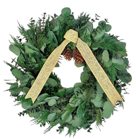 Cedar and Silver Dollar Dried Wreath