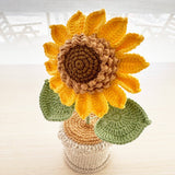 Crochet Sunflower Pot Detail