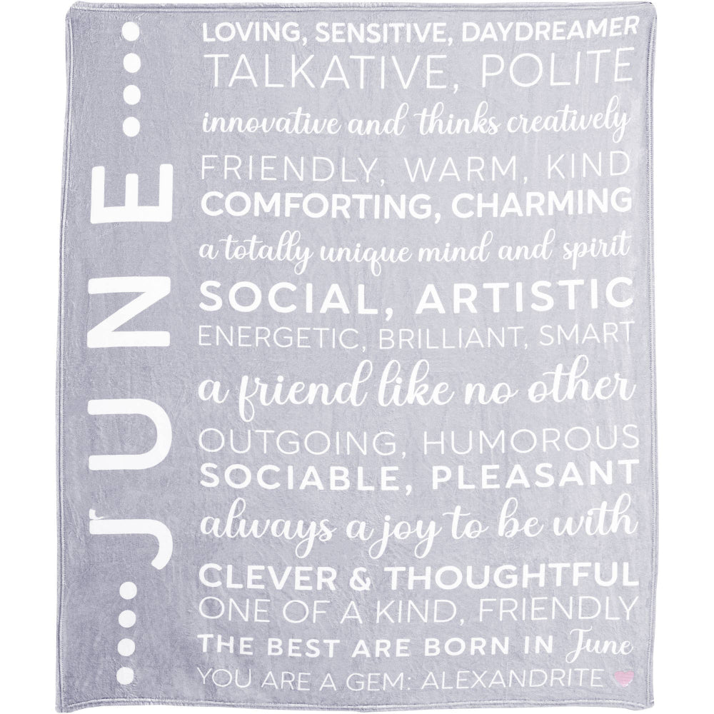 June Birthday Plush Blanket
