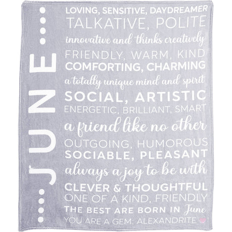 June Birthday Plush Blanket