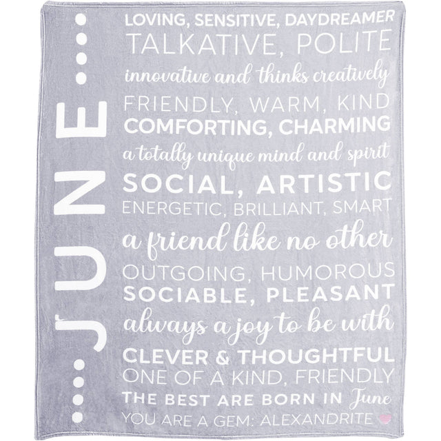 June Birthday Plush Blanket