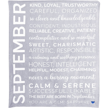 September Birthday Plush Blanket