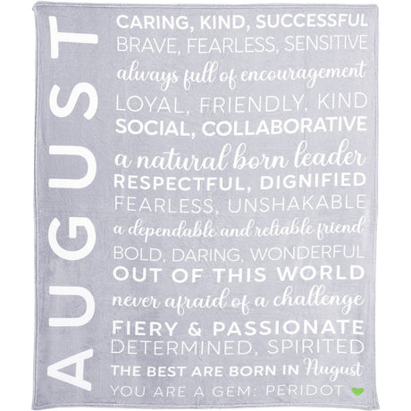August Birthday Plush Blanket