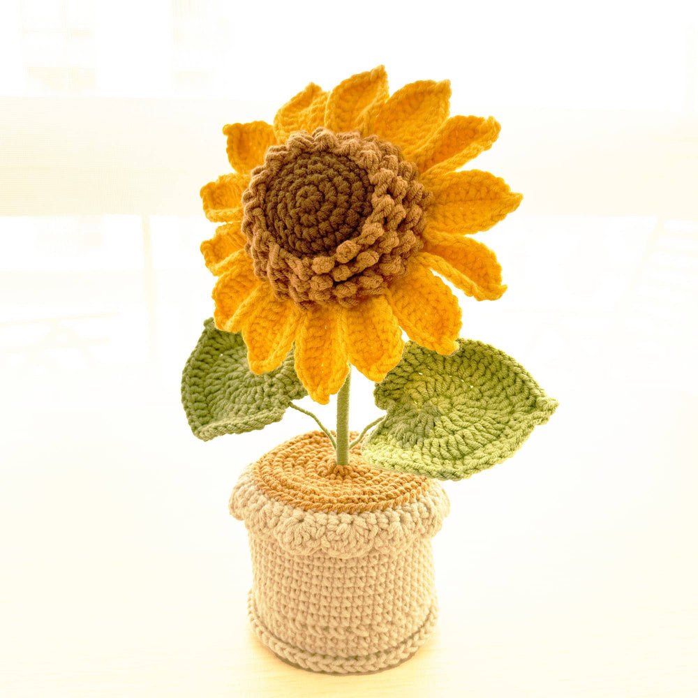Handmade Crochet Sunflower Pot