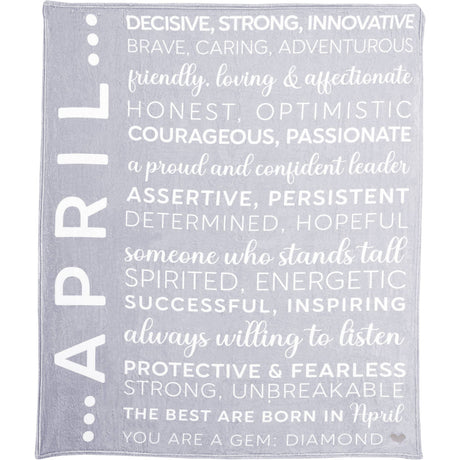 April Birthday Plush Blanket