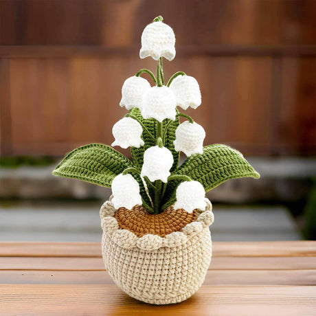 Crochet Lily of the Valley in Pot