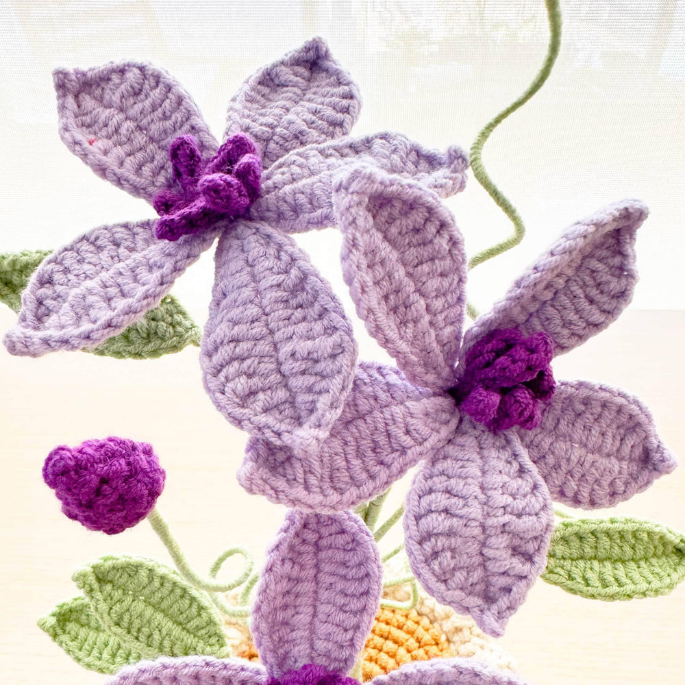 Clematis Flowers made out of crochet
