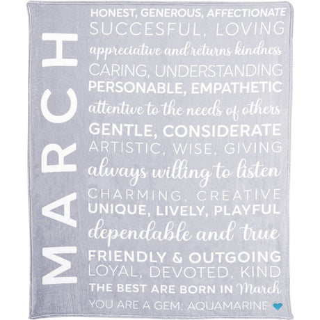 March Birthday Plush Blanket