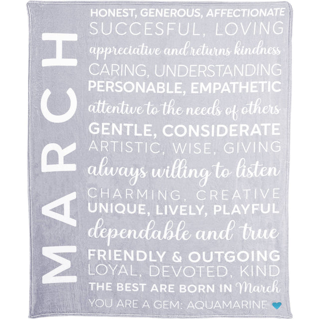 March Birthday Plush Blanket