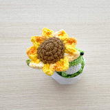 Crochet sunflower from the top