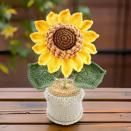 Crochet Sunflower Pot