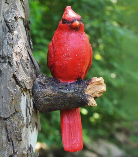Faux Cardinal on Tree Branch
