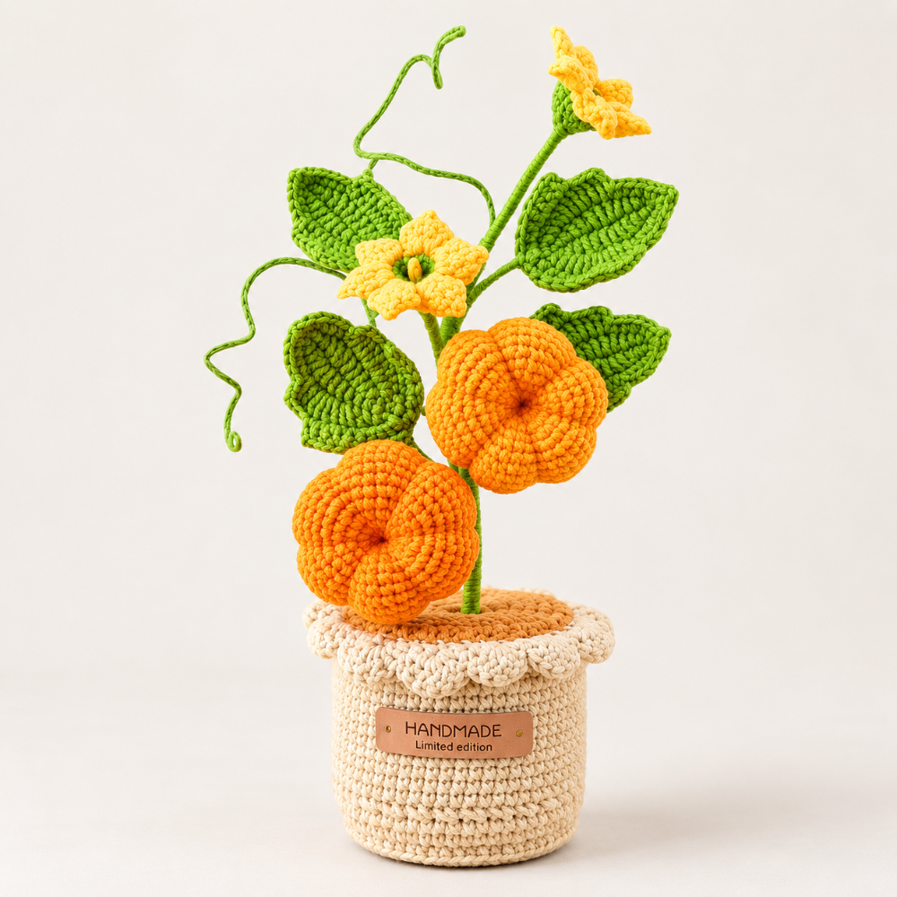 Crochet Pumpkin Pot