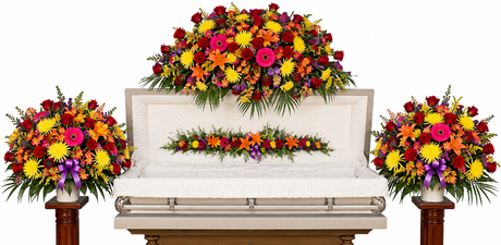 Funeral flower package of garden flowers