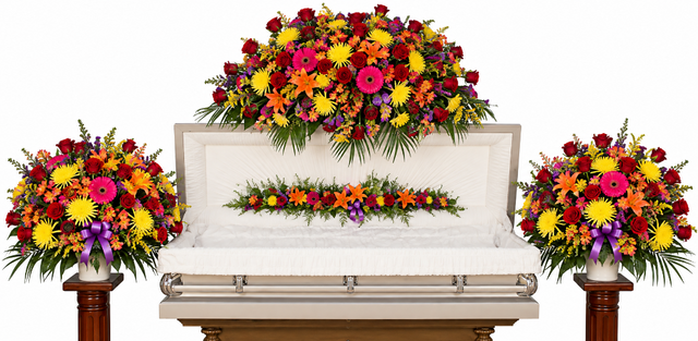 Funeral flower package of garden flowers