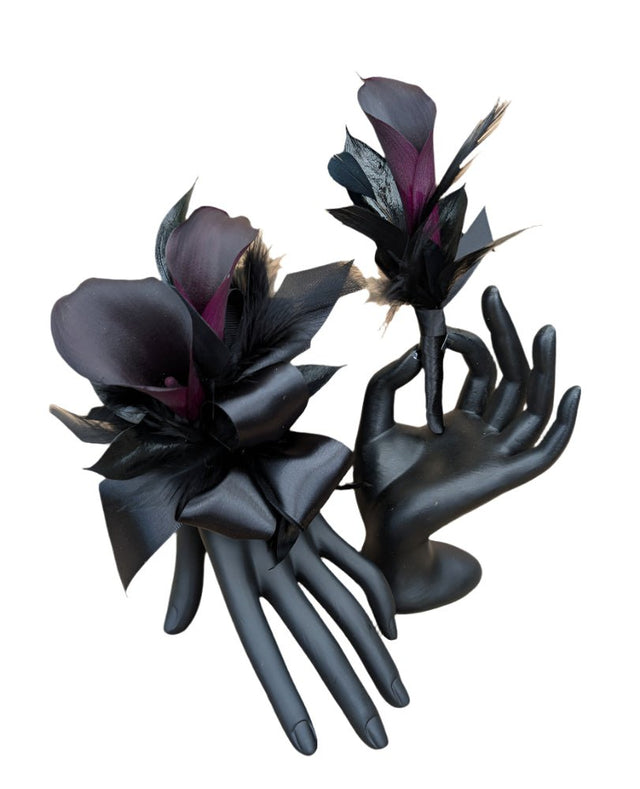 Goth Black Calla Lily Prom Package