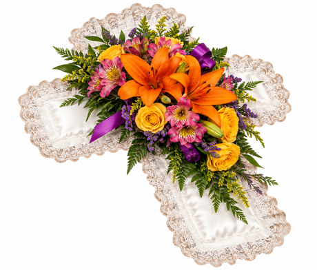 Garden Floral Satin Cross