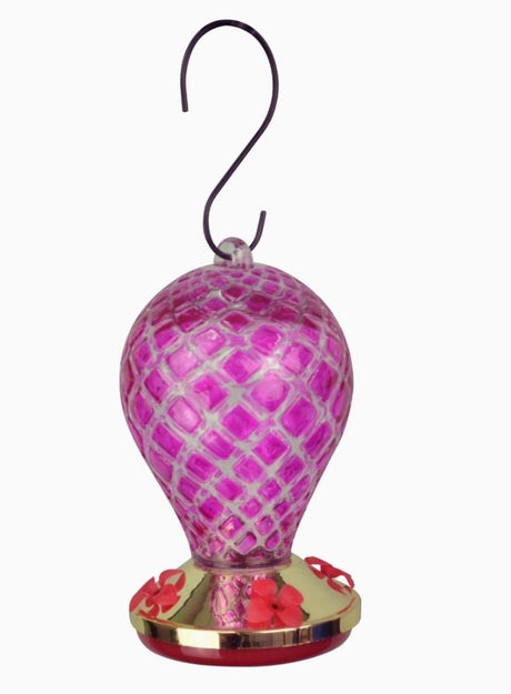 Purple Glass Hummingbird Feeder
