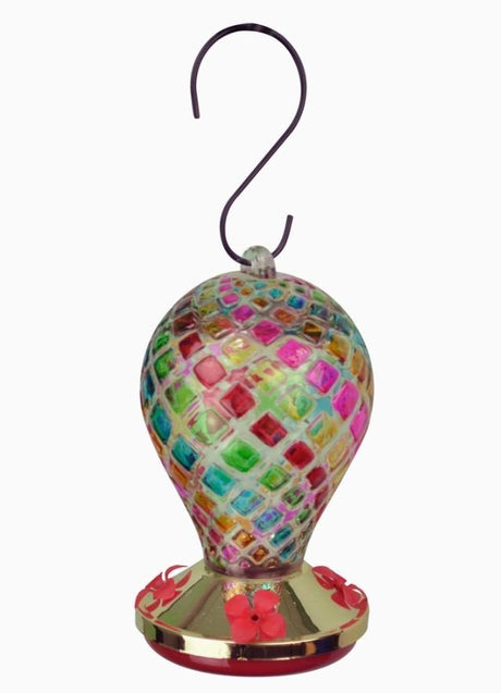 Rainbow Glass Hummingbird Feeder