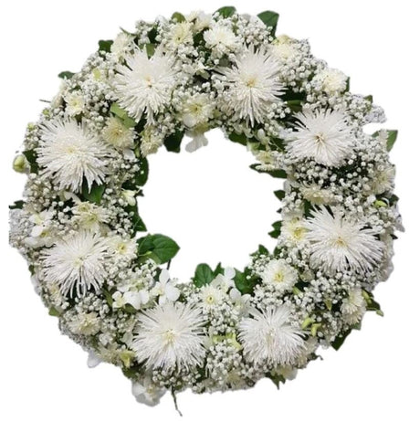 Guam Funeral Flower Wreath- All White