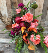 Thanksgiving Cornucopia Centerpiece with Fruit