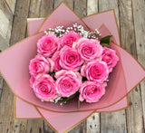 Dozen Pink Roses for Breast Cancer Awareness Month