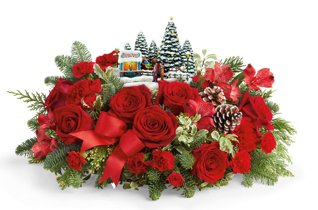 Teleflora Thomas Kinkade Charming Sleigh Bouquet - Premium