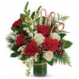 Red, Green and Candy Cane Bouquet - Premium