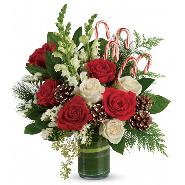 Red, Green and Candy Cane Bouquet - Premium