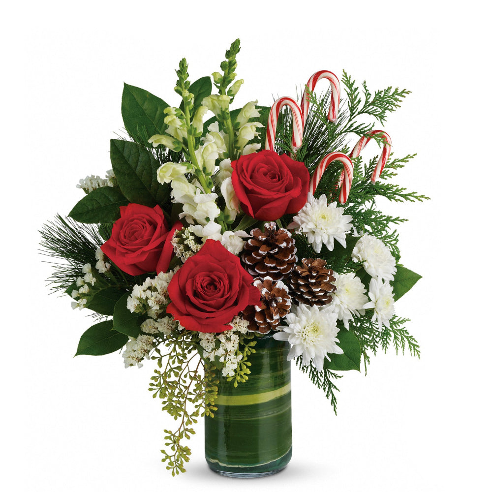 Red, Green and Candy Cane Bouquet - Standard
