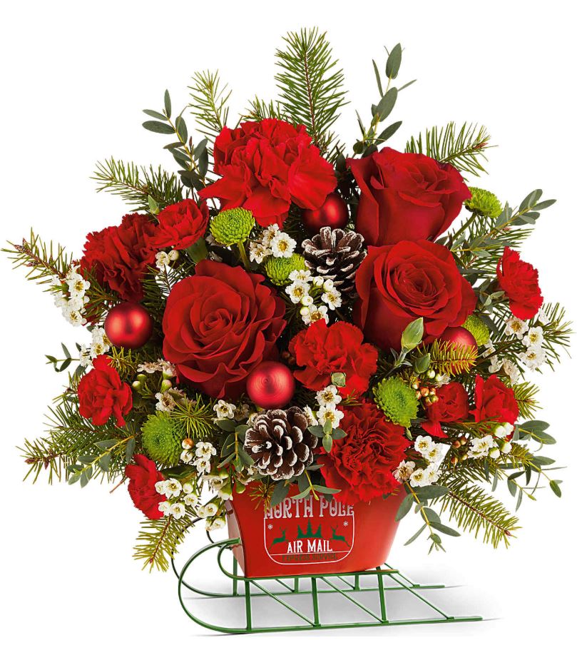 Teleflora North Pole Sleigh Bouquet - Deluxe