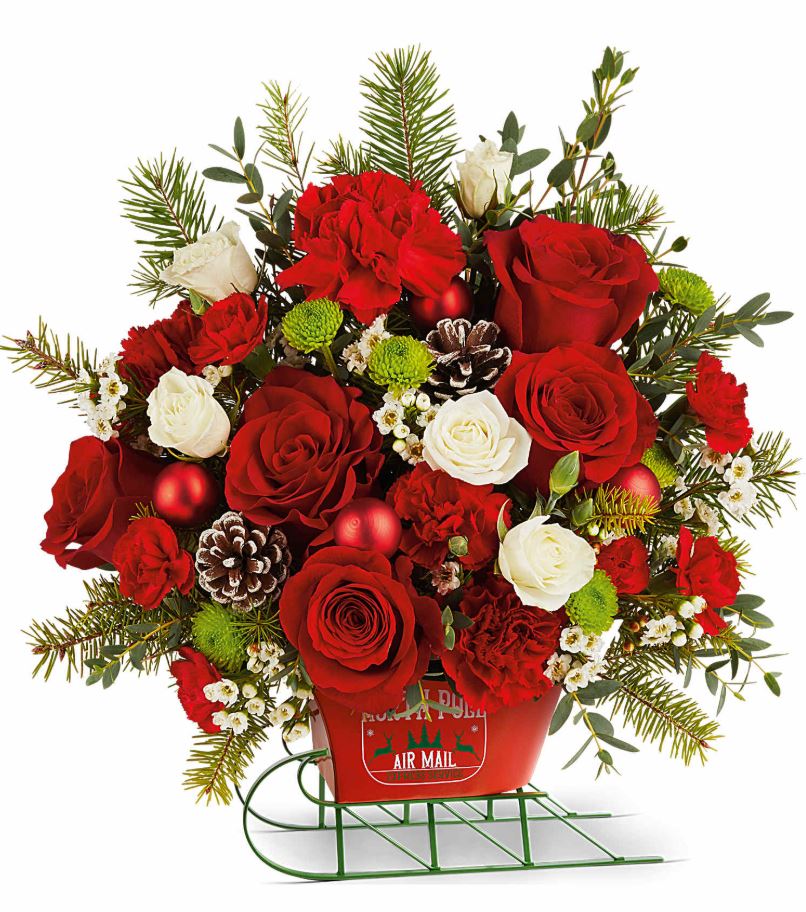 Teleflora North Pole Sleigh Bouquet - Premium