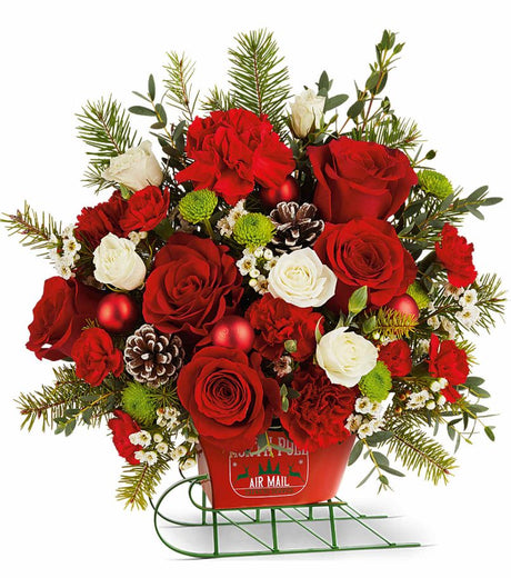Teleflora North Pole Sleigh Bouquet - Premium