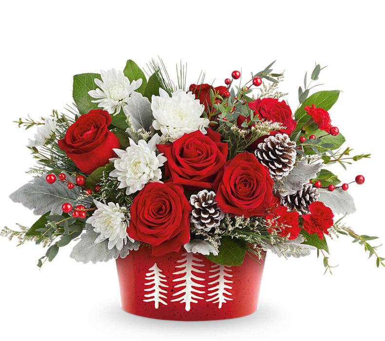 Teleflora Snowy Pines Bouquet - Deluxe