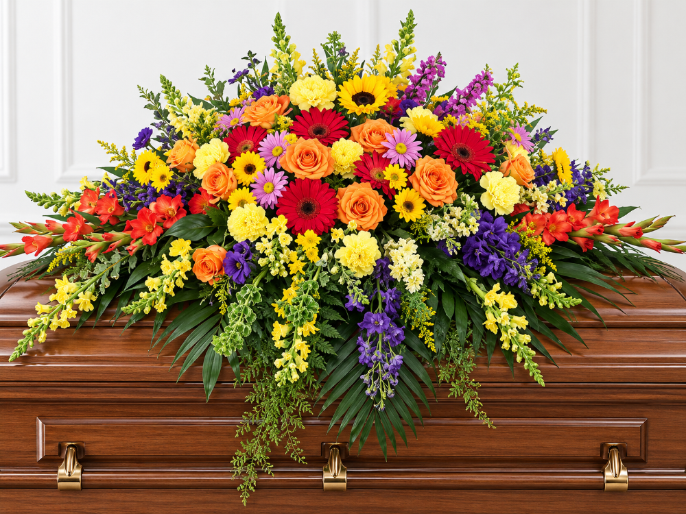 Vibrant Flower Casket Spray for Funeral