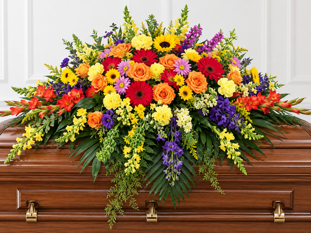 Vibrant Flower Casket Spray for Funeral