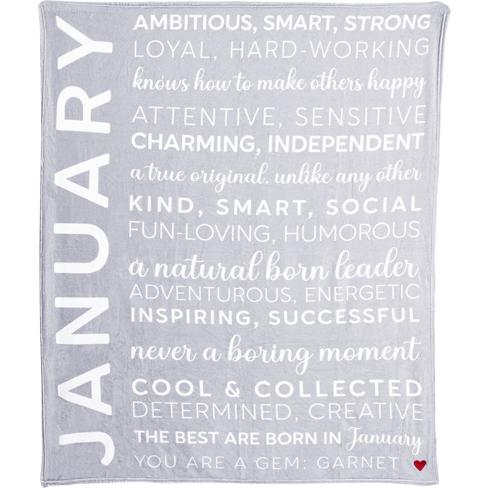 January Birthday Plush Blanket