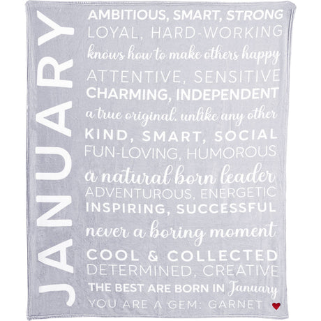 January Birthday Plush Blanket
