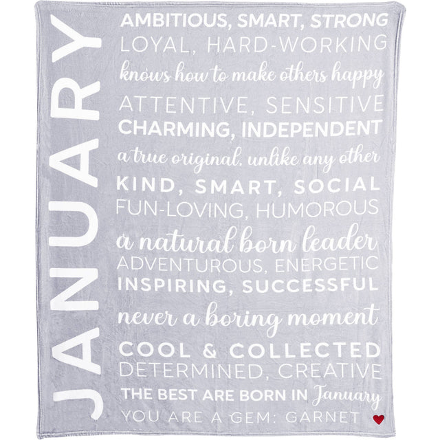 January Birthday Plush Blanket