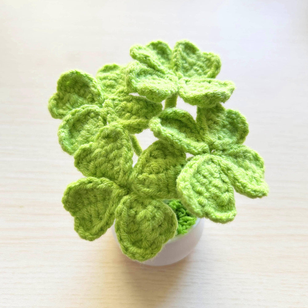 Handmade crocket clover plant