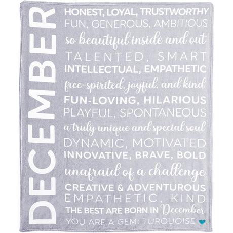 December Birthday Plush Blanket