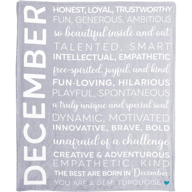 December Birthday Plush Blanket
