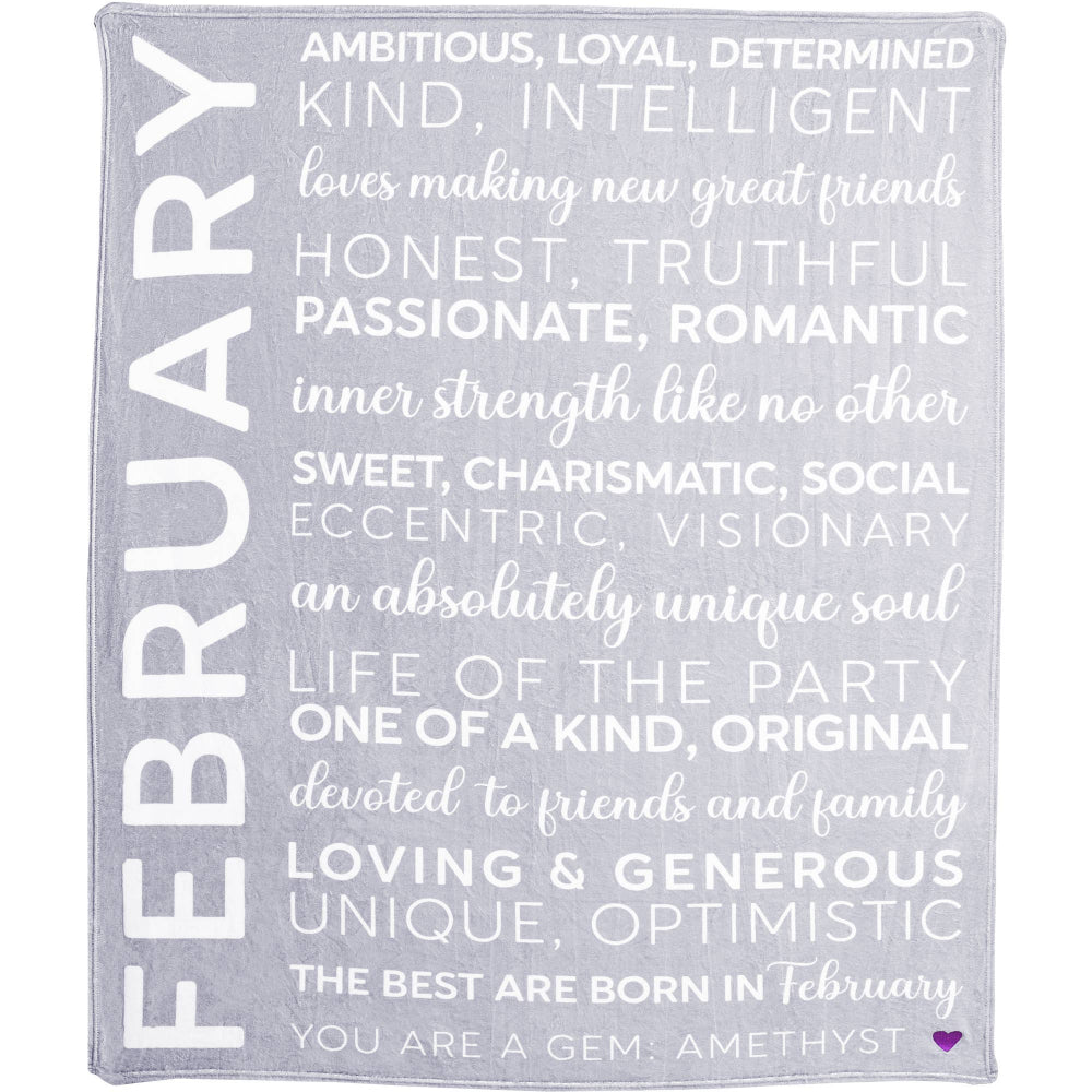 February Birthday Plush Blanket